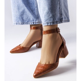 Brown block heel pumps from Laliberté 1