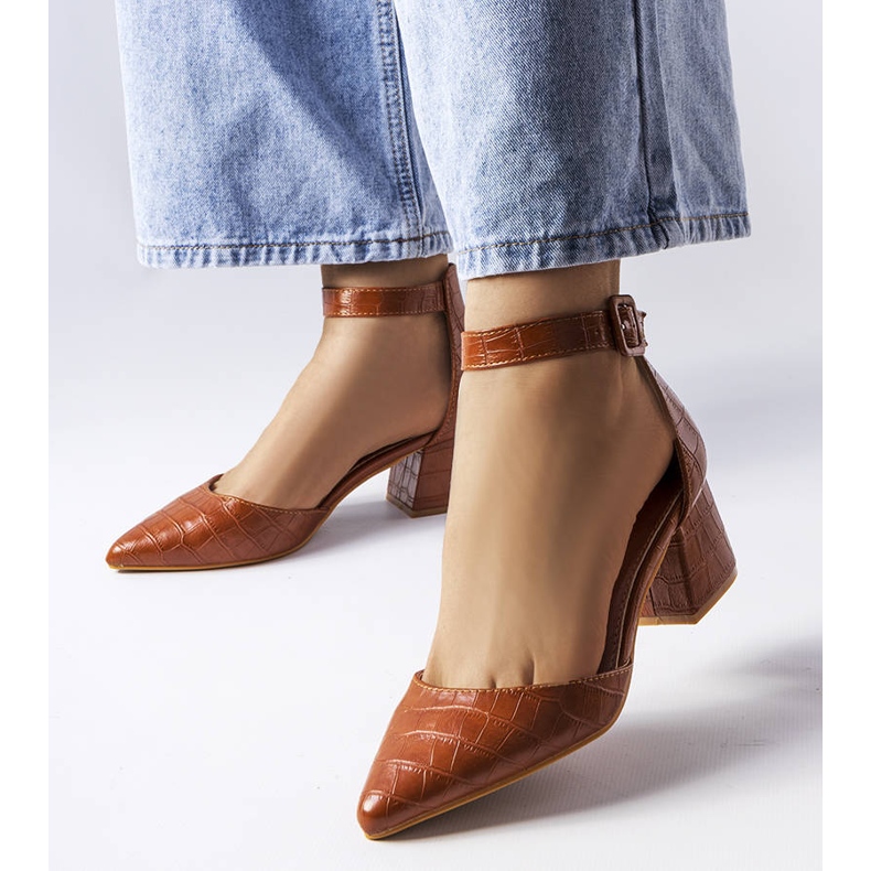 Brown block heel pumps from Laliberté 1