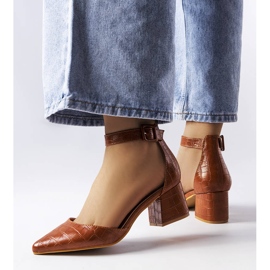 Brown block heel pumps from Laliberté 2