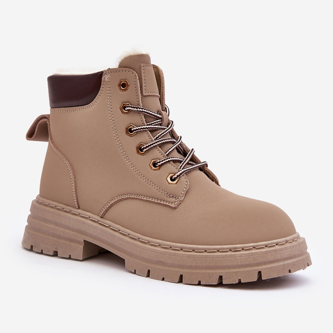 Women's Fur-Insulated Trappers, Dark Beige Fenan 1