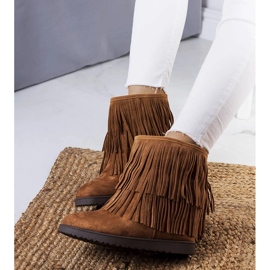 Brown wedge boots with tassels from Rivi re KeeShoes