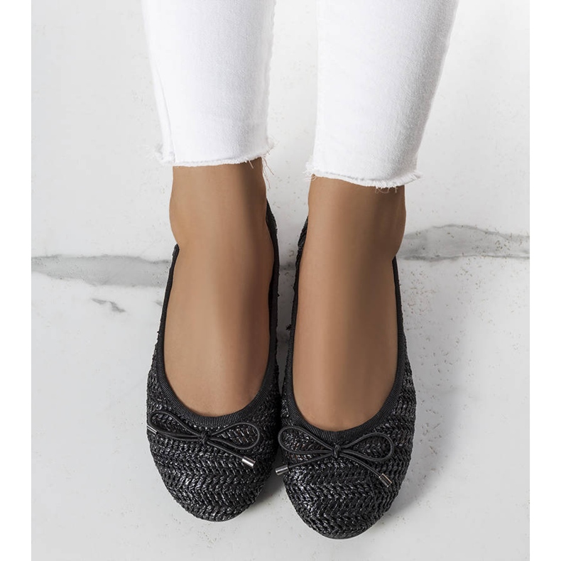 Principe black openwork ballerinas 1