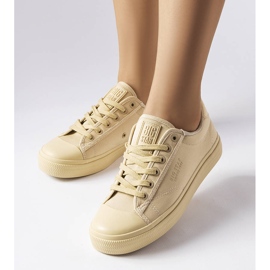 Beige canvas sneakers from Big Star LL274094 1
