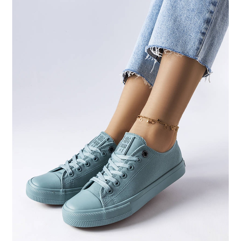 Green canvas sneakers from Big Star LL274019 1