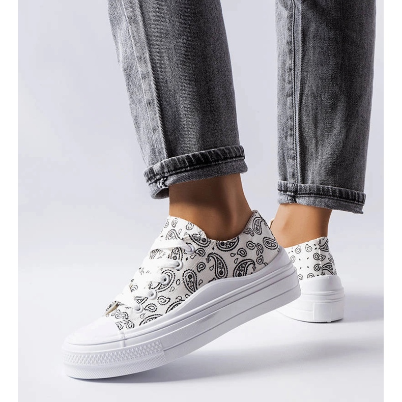 White platform sneakers from Bélair 1