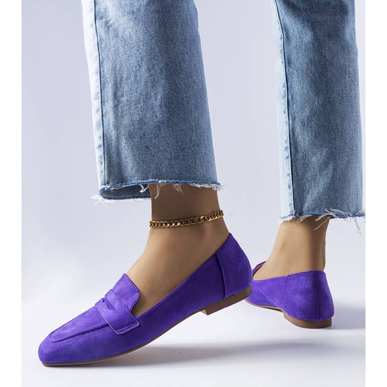 Purple eco-suede loafers from Meilleur 1