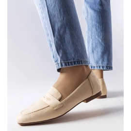 Beige eco-suede loafers from Meilleur 1
