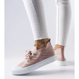 Pink Polaire stretch fabric sneakers 1