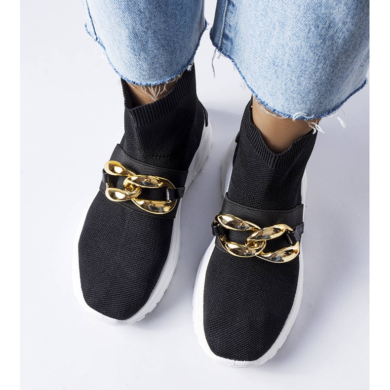 BM Baptiste black sneakers with a chain 1