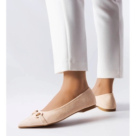 Beige pointed toe flats from Aimé 1