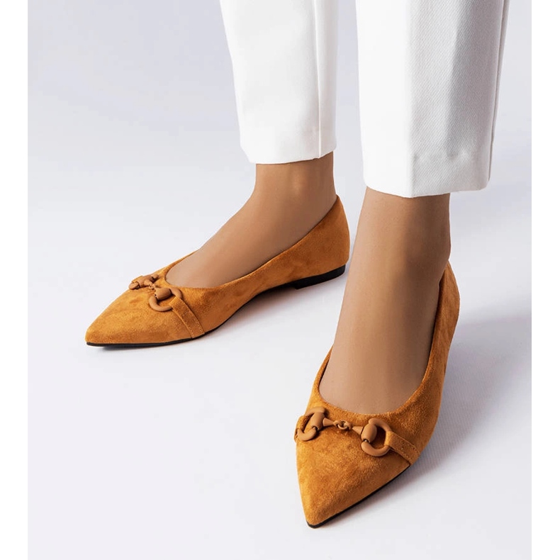 Brown pointed toe ballerinas from Aimé 1