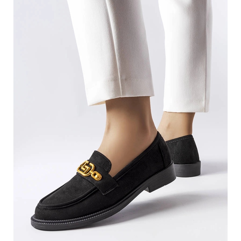 Black elegant loafers with Ouellet embellishment 1 Black elegant loafers with Ouellet embellishment 1