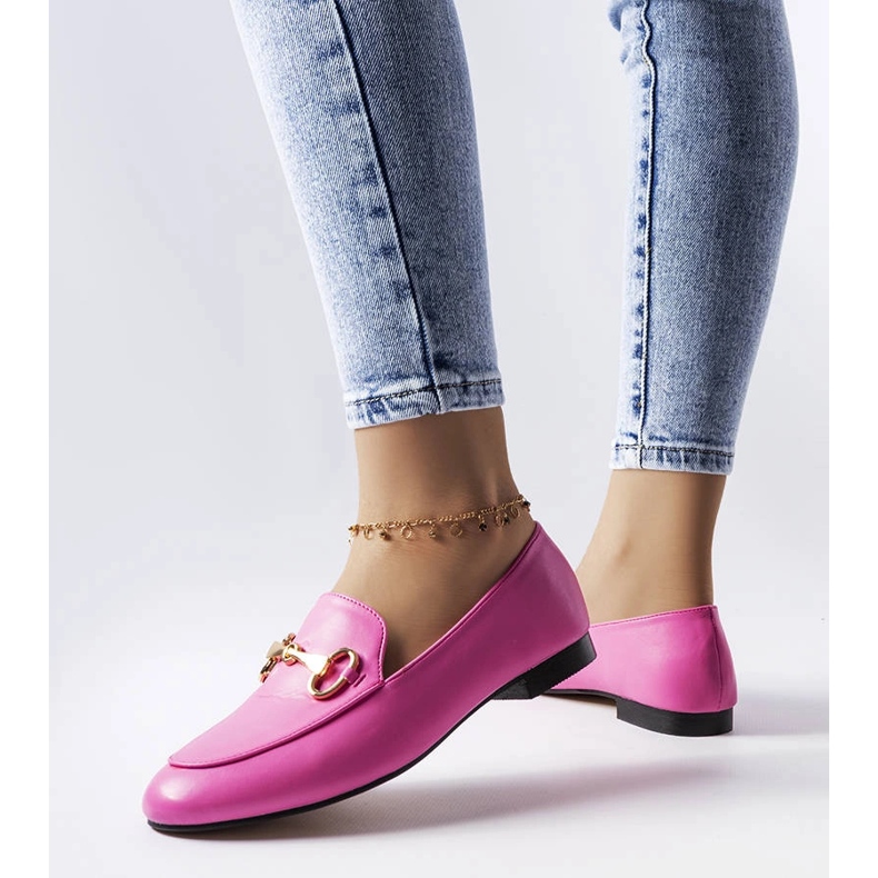 Philip pink buckle loafers 1