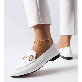 Philip white buckle loafers 1