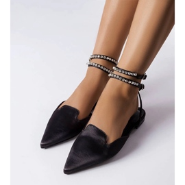 Black sandals with a satin finish from Hewes 2