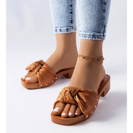 Rochefort brown low heel sliders 1