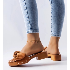 Rochefort brown low heel sliders 2