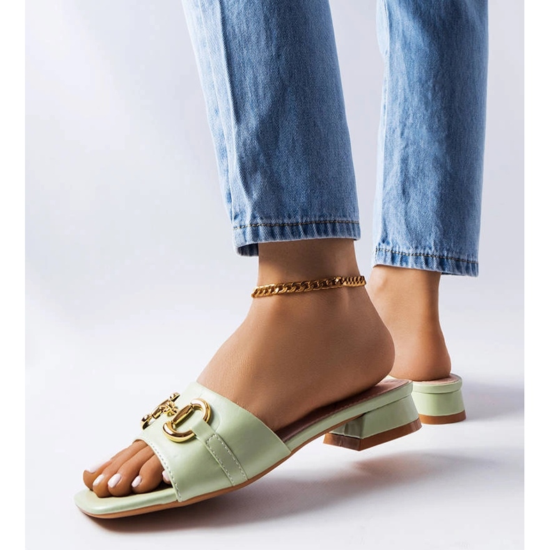 Green chain high heel sandals from Chabot 1