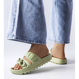 Green rubber flip flops 2