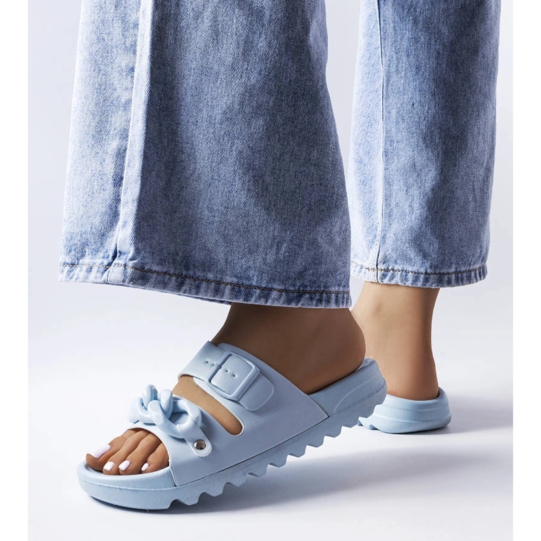 Étoile blue rubber slides 1