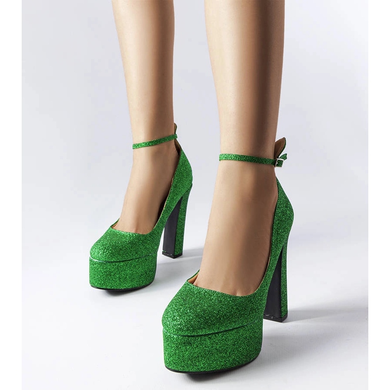 Green brocade pumps from Bellamy 1