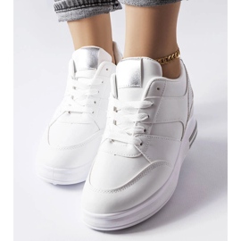 CinqMars white wedge sneakers 1