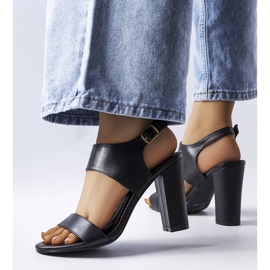 Rachelle's black stiletto sandals 1
