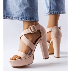 Beige block sandals from Sevier 1
