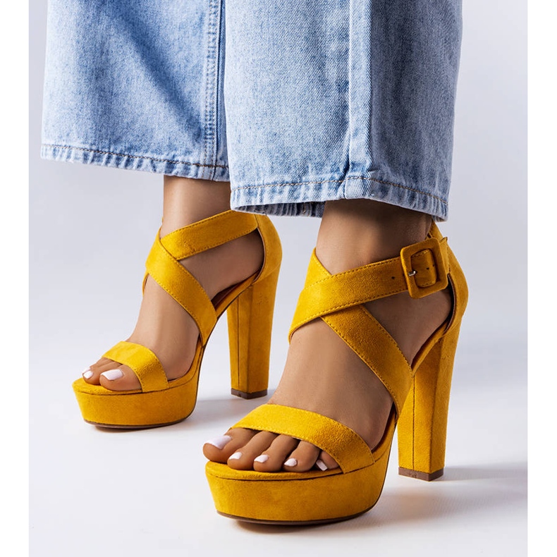 Yellow Sevier block sandals 1