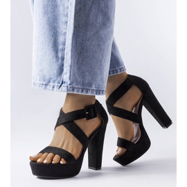 Sevier black block sandals 1