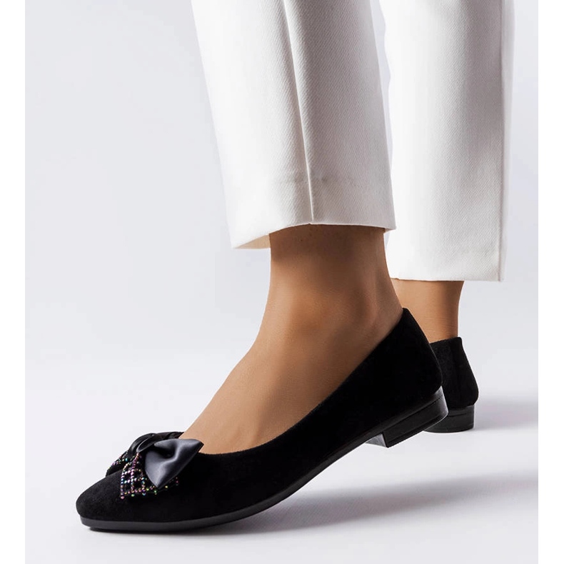 Black pointy toe ballet flats from Duval 1
