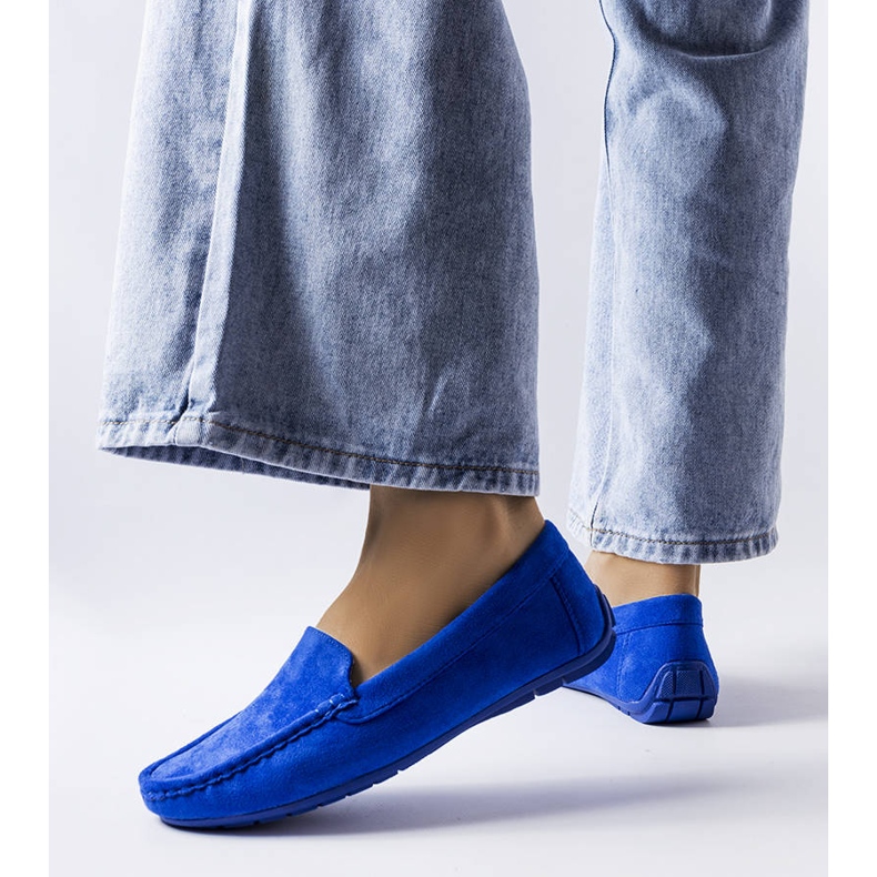 Blue Souplet loafers with a leather sole 1