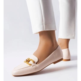 Beige moccasins with a buckle from Rousseau 1 Beige moccasins with a buckle from Rousseau 1