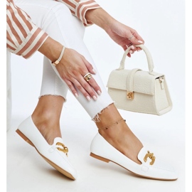 Rousseau white buckle loafers 1