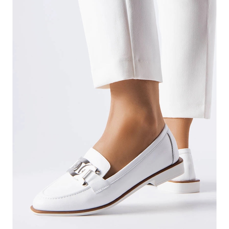 White buckle loafers from Henrique 1