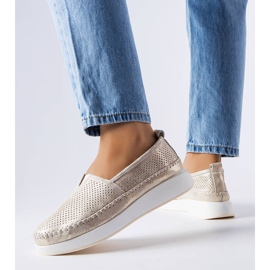 Noruega golden openwork shoes 1