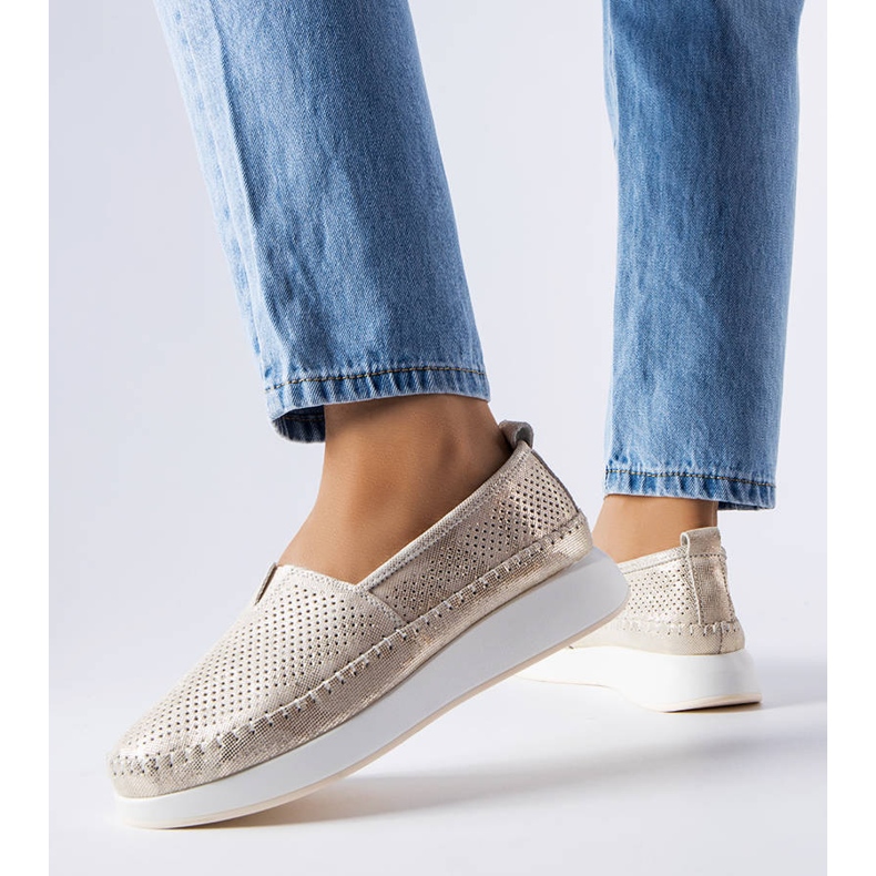 Noruega golden openwork shoes 1