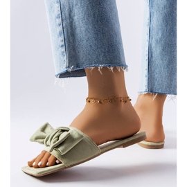 Green elegant sliders with a bow from Thériault 2