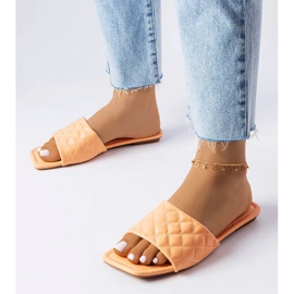Orange quilted slippers from Labrie 1