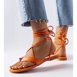 Orange lace-up sandals from Marleau 1