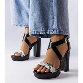 White snake print sandals from Trépanier 1