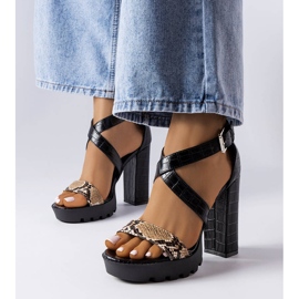 Brown snake print sandals from Trépanier 1