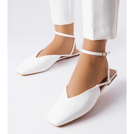 White closed-toe sandals 1
