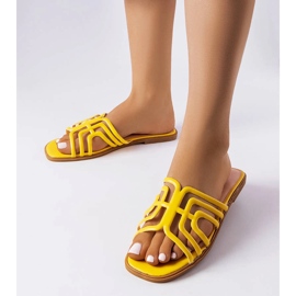 Women's yellow Gandy slippers 1