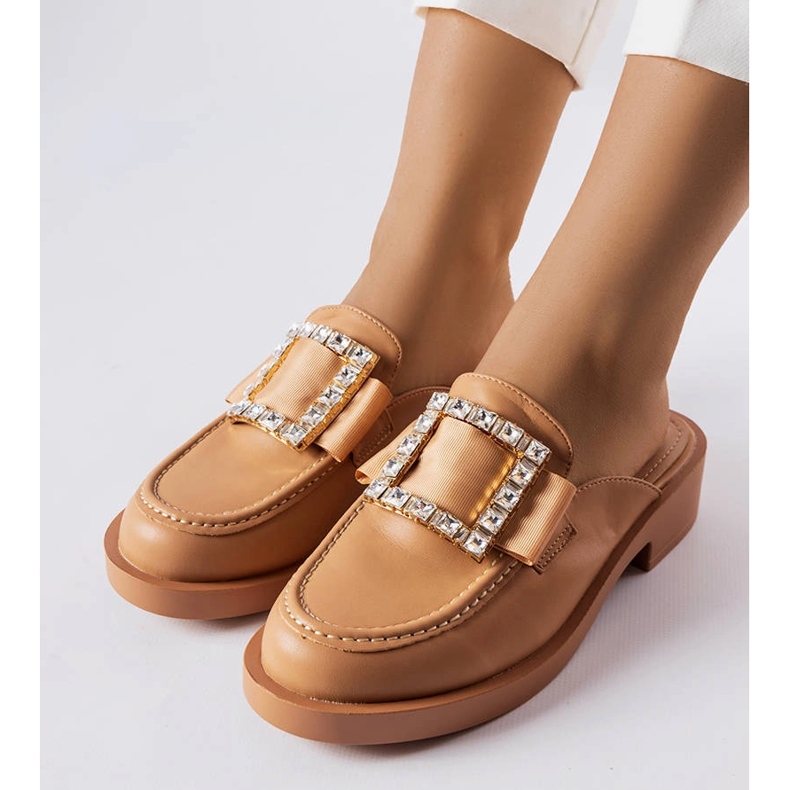 Brown slides with a built-in toe from Columbus 1