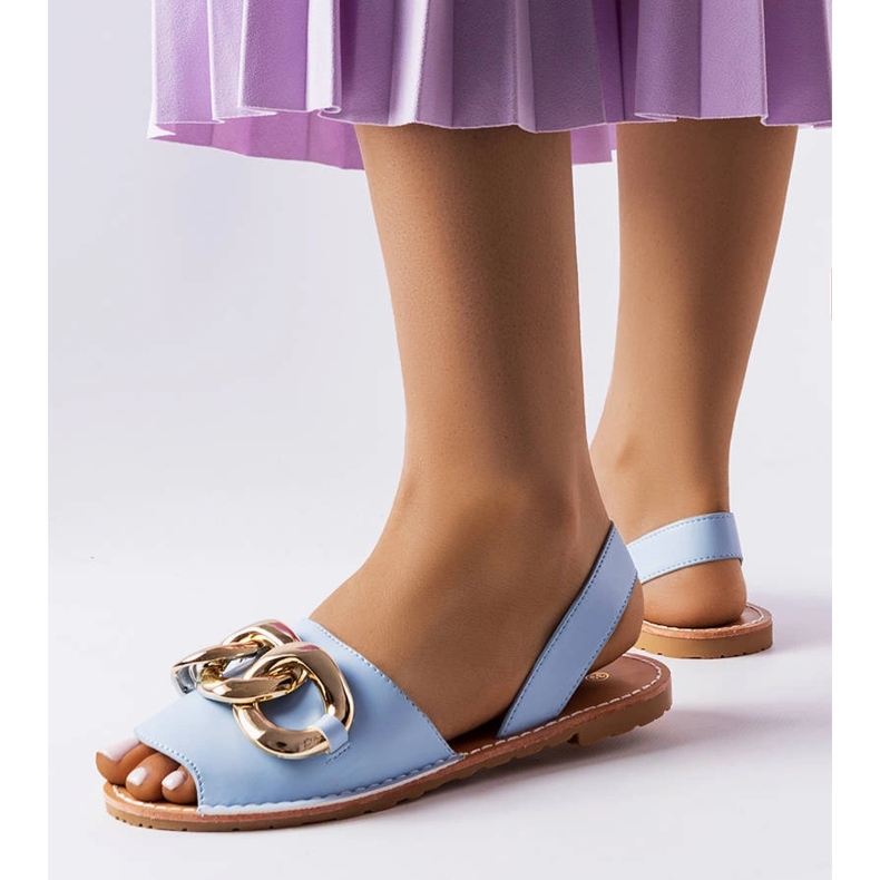 Blue sandals decorated with a chain from Germaine 1