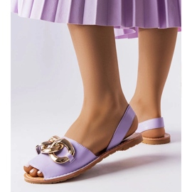 Purple sandals decorated with a chain from Germaine 1