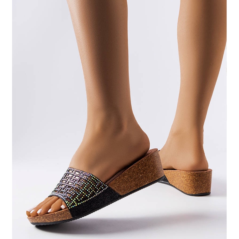 Black wedge sandals from Elitha 1