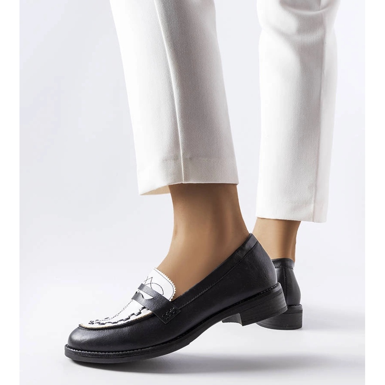 Black loafers with a white insert from Galboun 1
