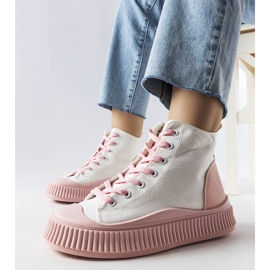 Terri pink platform sneakers white 1